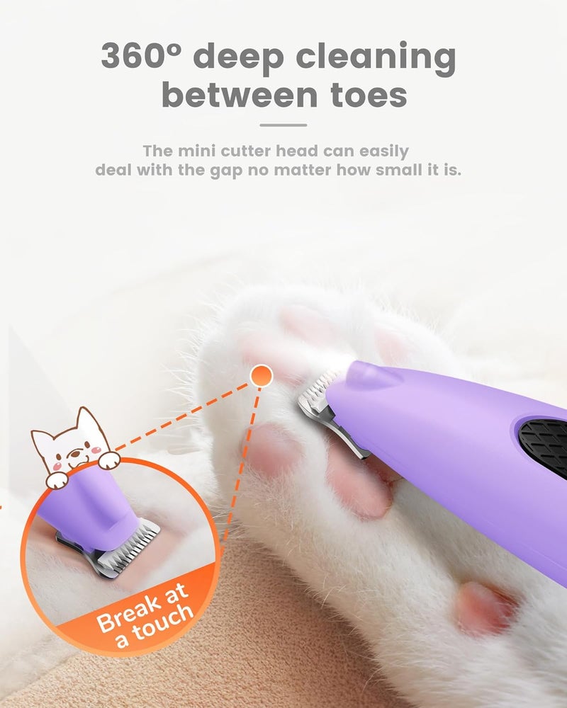 PAPMINI Dog Paw Trimmer with LED Light, Ultra-Low Noise Paw Trimmer for Dogs, Cordless Dog Clippers for Grooming with LED Display, Type-C Rechargeable Pet Clippers for Pads, Ears, Eyes, Face, Rump - Image 5
